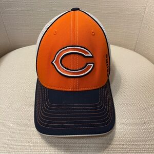 Chicago Bears Fitted Hat Mens Orange White Trucker Cap Logo NFL Football Adult